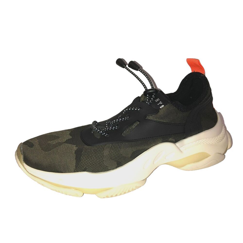 Steve Madden NY90 Womens Sz 8.5 Myles Chunky Sneakers Camo Orange Accent Shoes